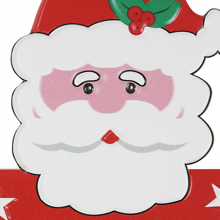 Metal Embossed Santa Stop Here Sign