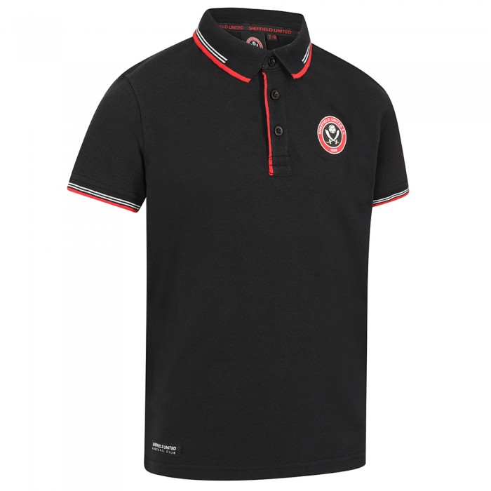 JR Rubber Full Crest Polo Black