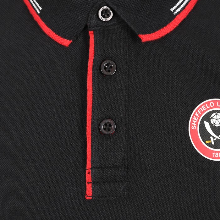 JR Rubber Full Crest Polo Black