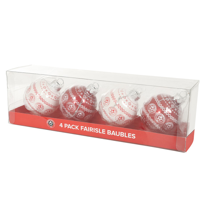 4PK Fairisle Bauble