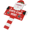 Metal Embossed Santa Stop Here Sign