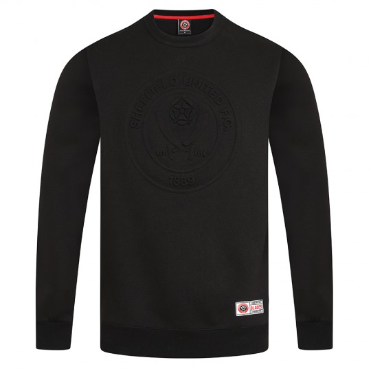 Embossed Crest Sweat Black