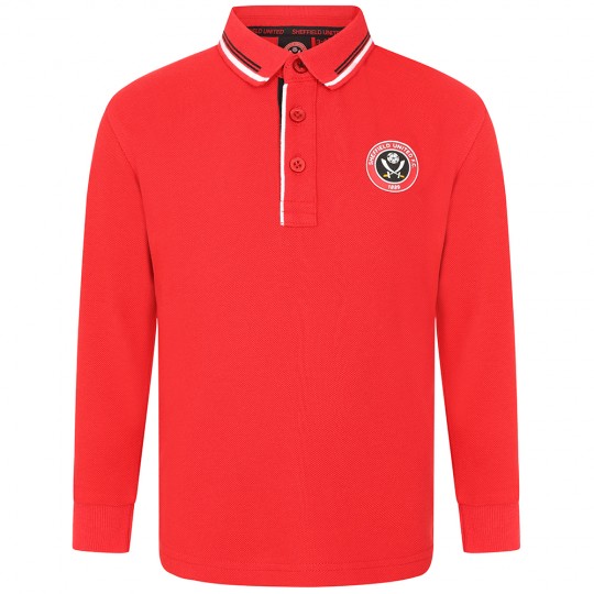 JR Rubber Full Crest LS Polo Red