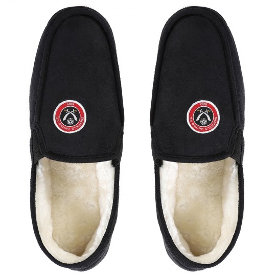 Mens Moccasin Slippers Black
