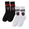 2PK Retro Crest Sock B/W/R