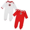 2PK Crest Sleepsuit R/W