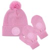 Pink Hat & Mitten Set