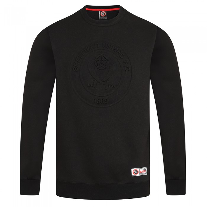 Embossed Crest Sweat Black