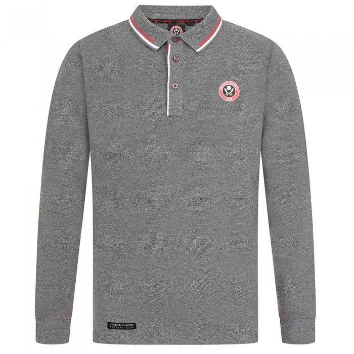 Rubber Full Crest LS Polo Grey