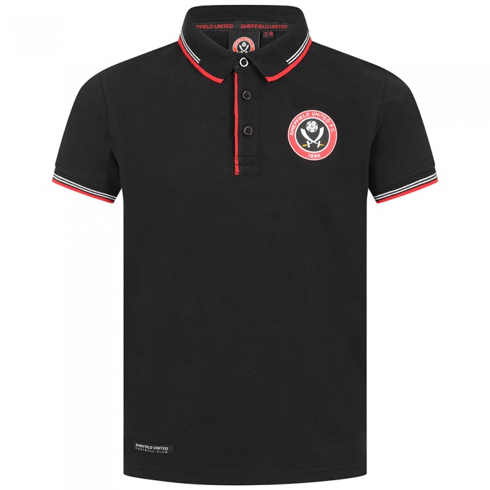 JR Rubber Full Crest Polo Black