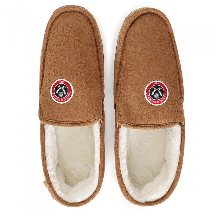 Mens Moccasin Slippers Brown