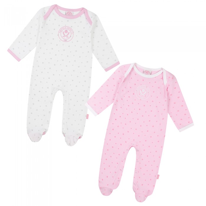 2PK Crest Sleepsuit P/W