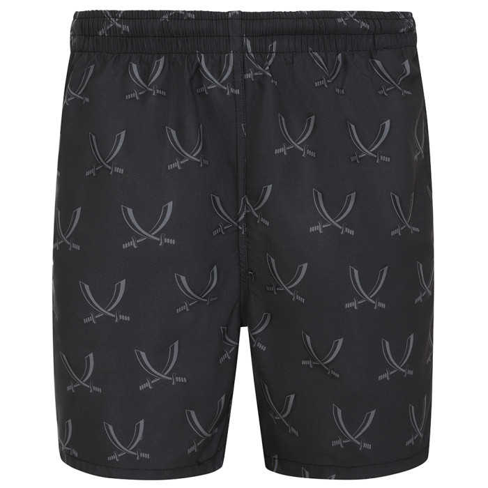 Adult Sword Pattern Swim Short Black